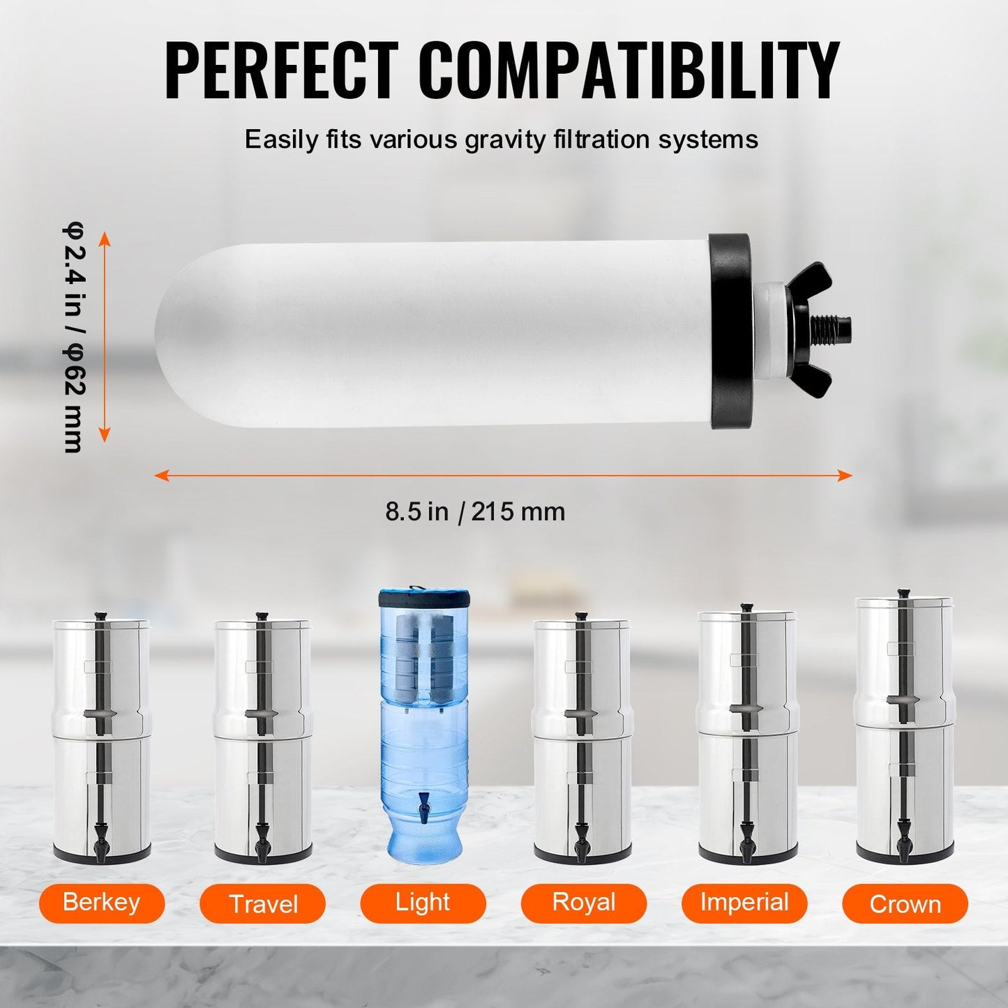 Gravity Water Filter Replacement - 2 Pack, 0.62 kg, 6,000 Gallon Capacity