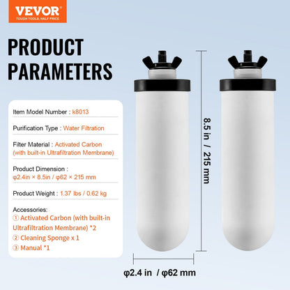 Gravity Water Filter Replacement - 2 Pack, 0.62 kg, 6,000 Gallon Capacity