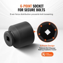Cr-Mo steel spindle nut sockets withstand high torque from impact wrenches and demanding repairs