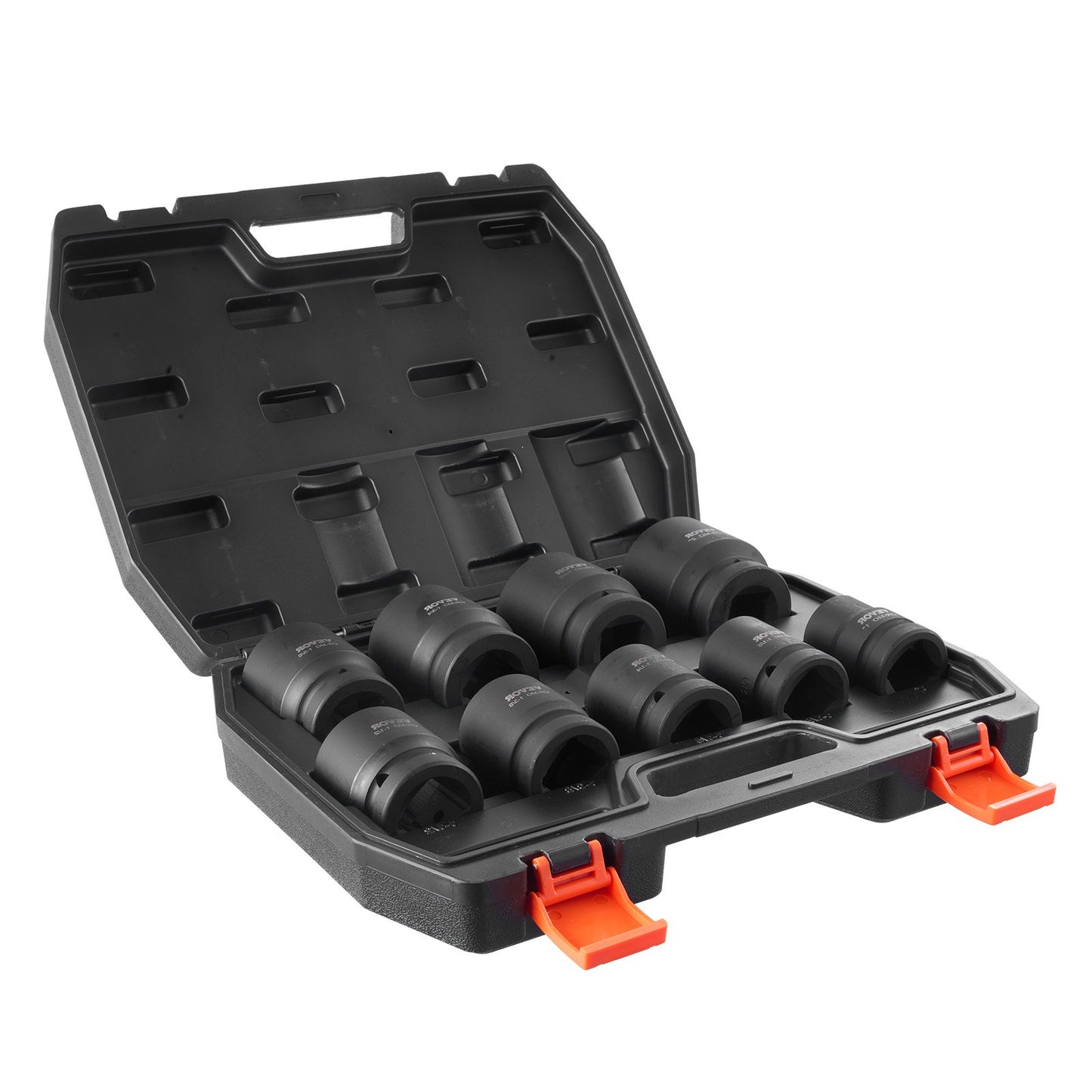 Axle Nut Impact Socket Set, 1" Drive 6-Point 9-Piece SAE Spindle Nut Socket Set, CR-MO Heat Treated Large Socket Set with Storage Case, for Auto Repair, Removing or Installing Axle Nuts