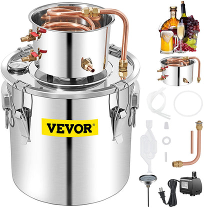 50L Copper Alcohol Distiller with Water Pump, Efficient Cooling & Sealing