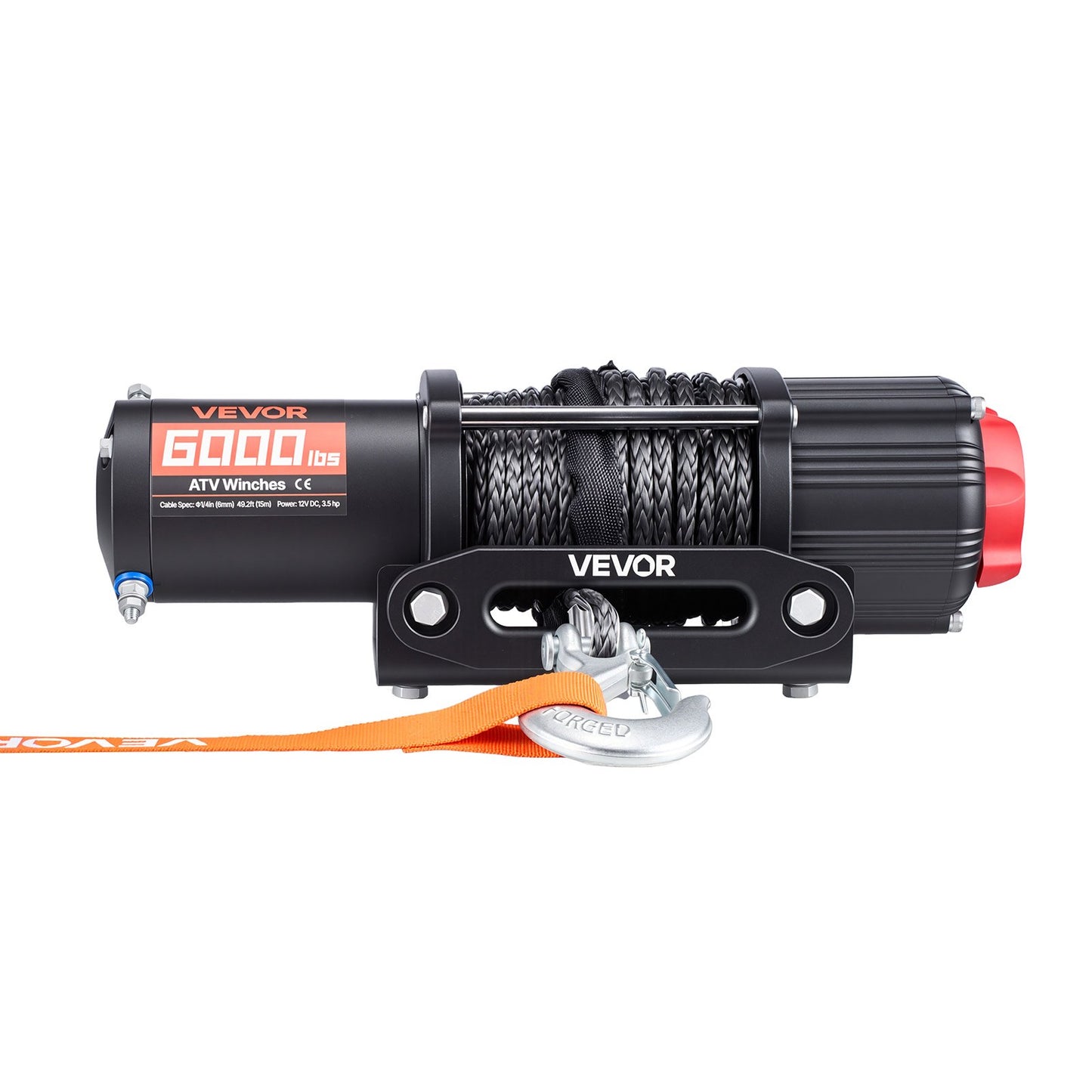 2721 kg Electric Winch, 12V DC ATV/UTV Winch with Φ6 mm x 15 m Synthetic Rope, Wireless & Wired Remote Control, IP55 Waterproof, with Fairlead Mount Plate for Towing ATV UTV Off-Road