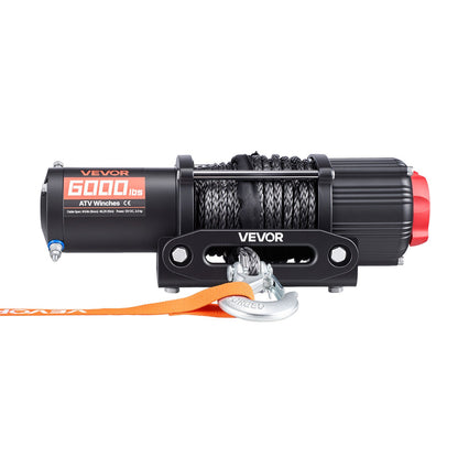 2721 kg Electric Winch, 12V DC ATV/UTV Winch with Φ6 mm x 15 m Synthetic Rope, Wireless & Wired Remote Control, IP55 Waterproof, with Fairlead Mount Plate for Towing ATV UTV Off-Road
