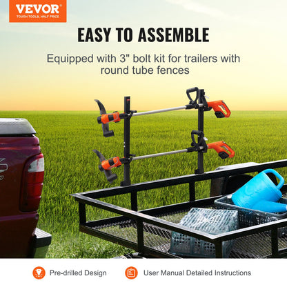 VEVOR Trimmer Rack, 2 Place Weeder Trimmer Rack, Trim Holder Trailer Rack Carrier