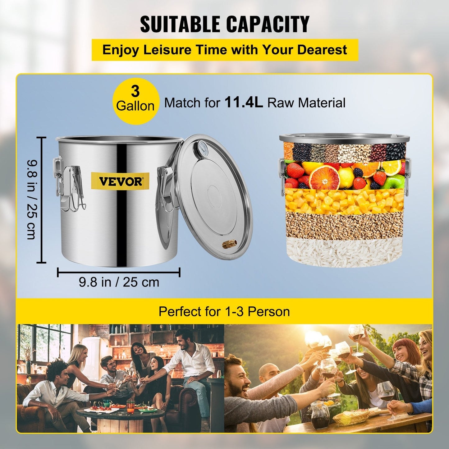12L Alcohol Distiller with Copper Coil and Stainless Steel Boiler for Home Brewing