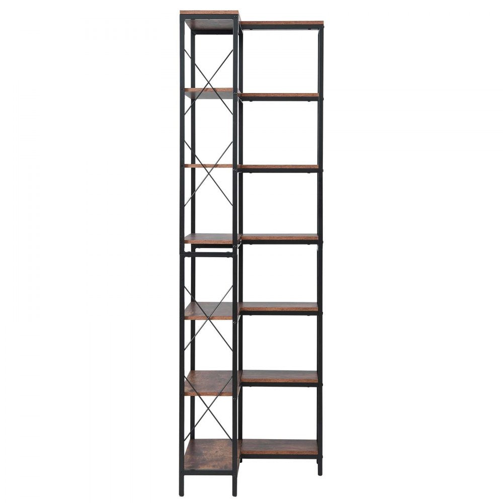 7 Tier Corner Bookshelf Tall Corner Bookcase Storage L-Shaped Organizer