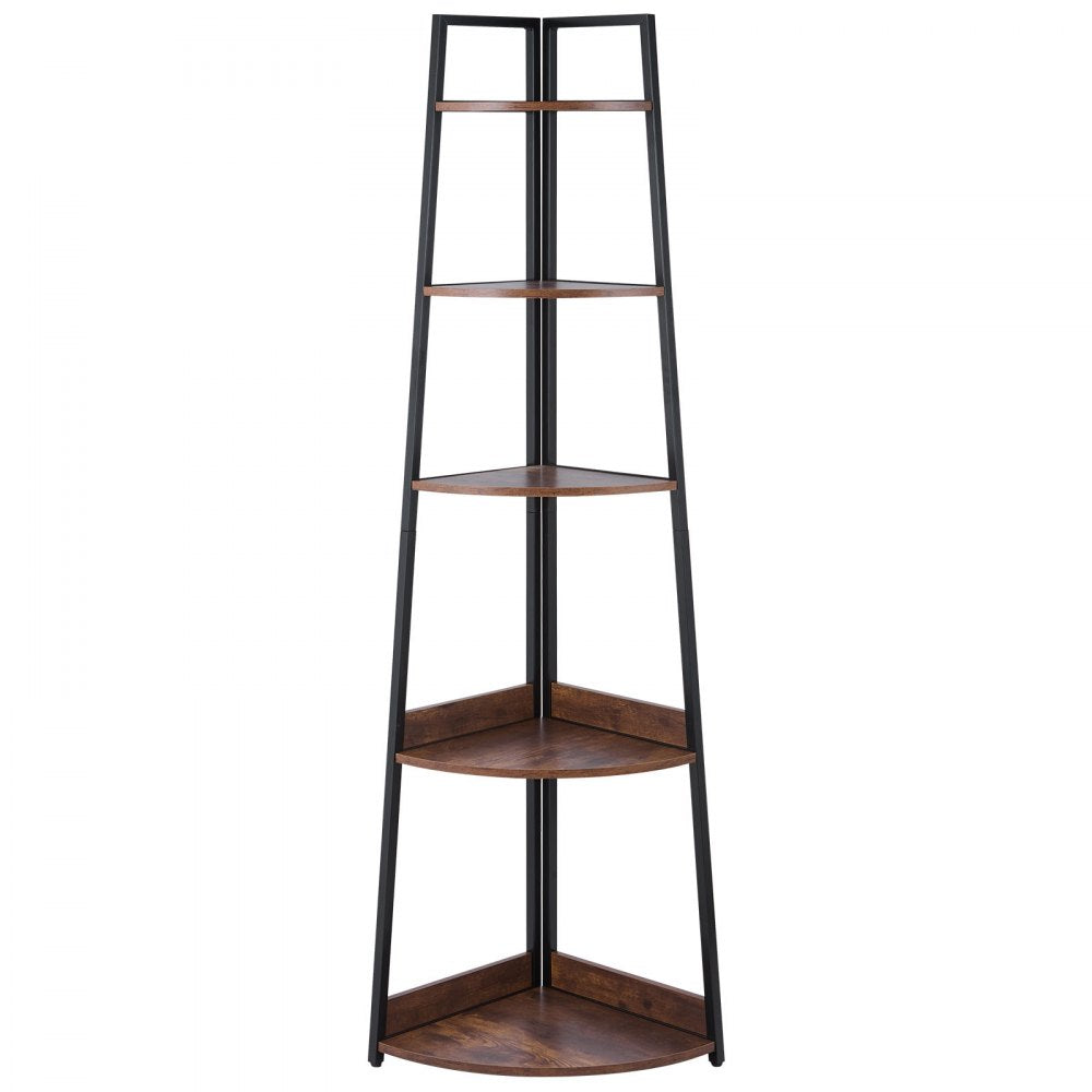 5 Tier Corner Shelf Tall Corner Bookshelf Plant Rack Wall Shelves Tower