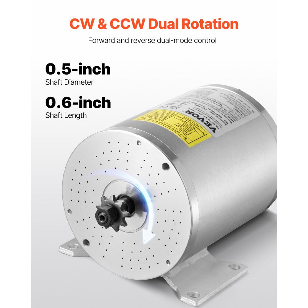 1800W Electric Brushless DC Motor Kit 48V 4500rpm Motor with Controller