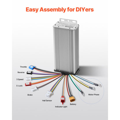 1800W Electric Brushless DC Motor Kit 48V 4500rpm Motor with Controller