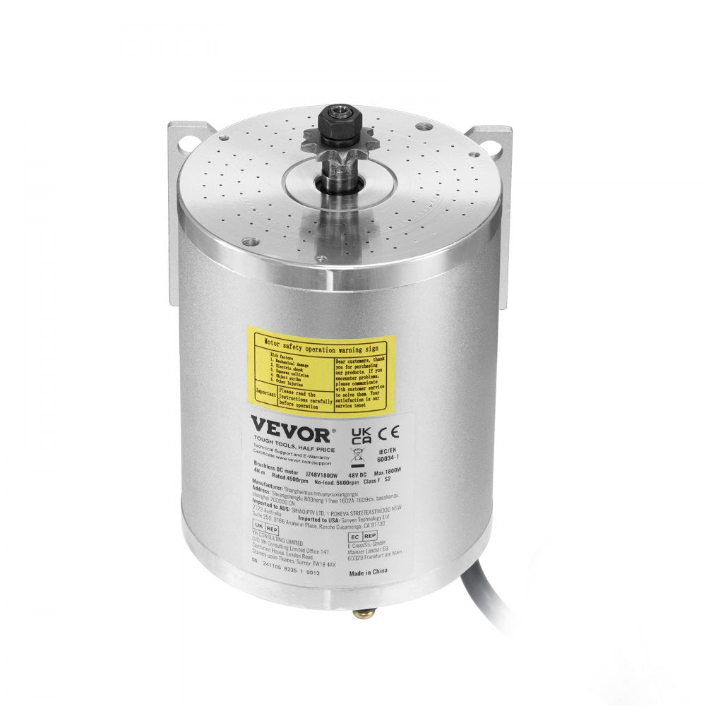 1800W Electric Brushless DC Motor Kit 48V 4500rpm Motor with Controller