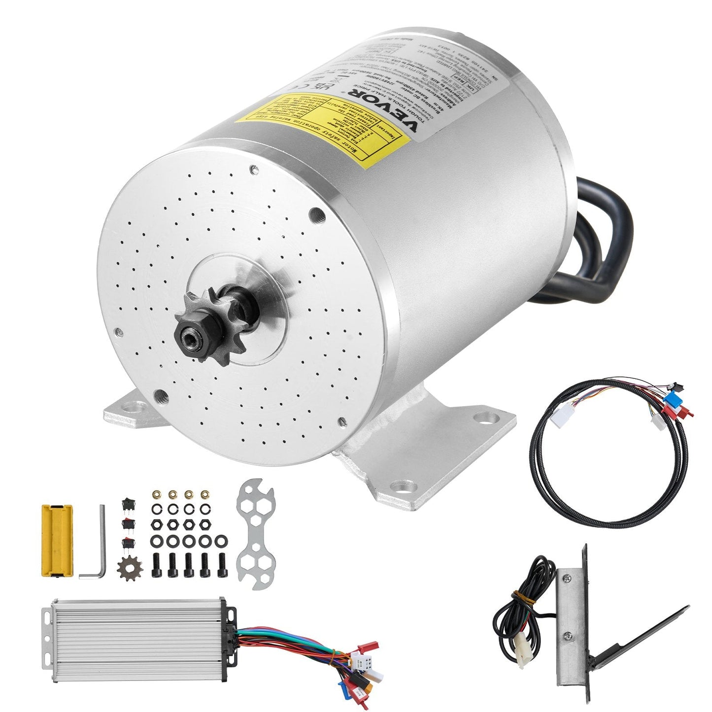 1800W Brushless DC Motor Kit 48V, 4500rpm & Speed Controller for E-Vehicles