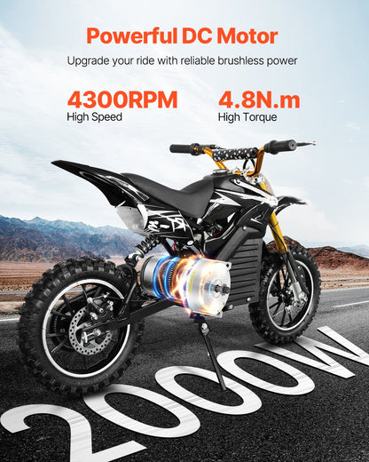 VEVOR 2000W Electric Brushless DC Motor Kit 48V 4300rpm Motor & Speed Controller
