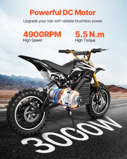 VEVOR 3000W Electric Brushless DC Motor 72V 4900rpm Motor for E-Bike Dirt Bike