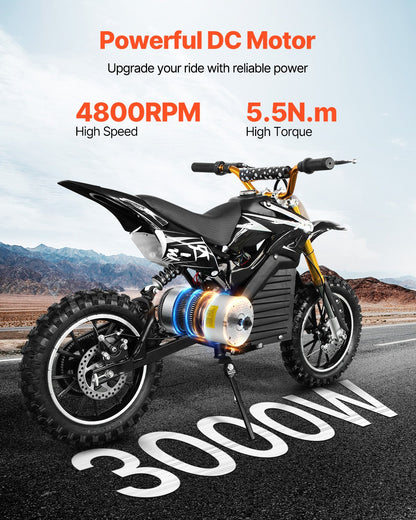 VEVOR 3000W Electric Brushless DC Motor 60V 4800rpm Motor for E-Bike Dirt Bike