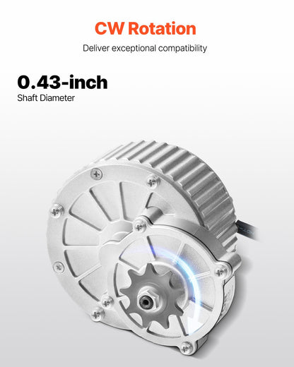 VEVOR 450W Electric Brushed DC Motor Kit 36V 3000rpm with Upgraded Controller