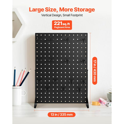 VEVOR Pegboard Display Stand with 30 Hooks Pegboard Panels Display Black (2 PCS)