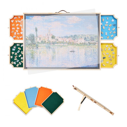 VEVOR 1000 Piece Puzzle Board with Drawer Cover Portable Wooden Jigsaw 73x53cm