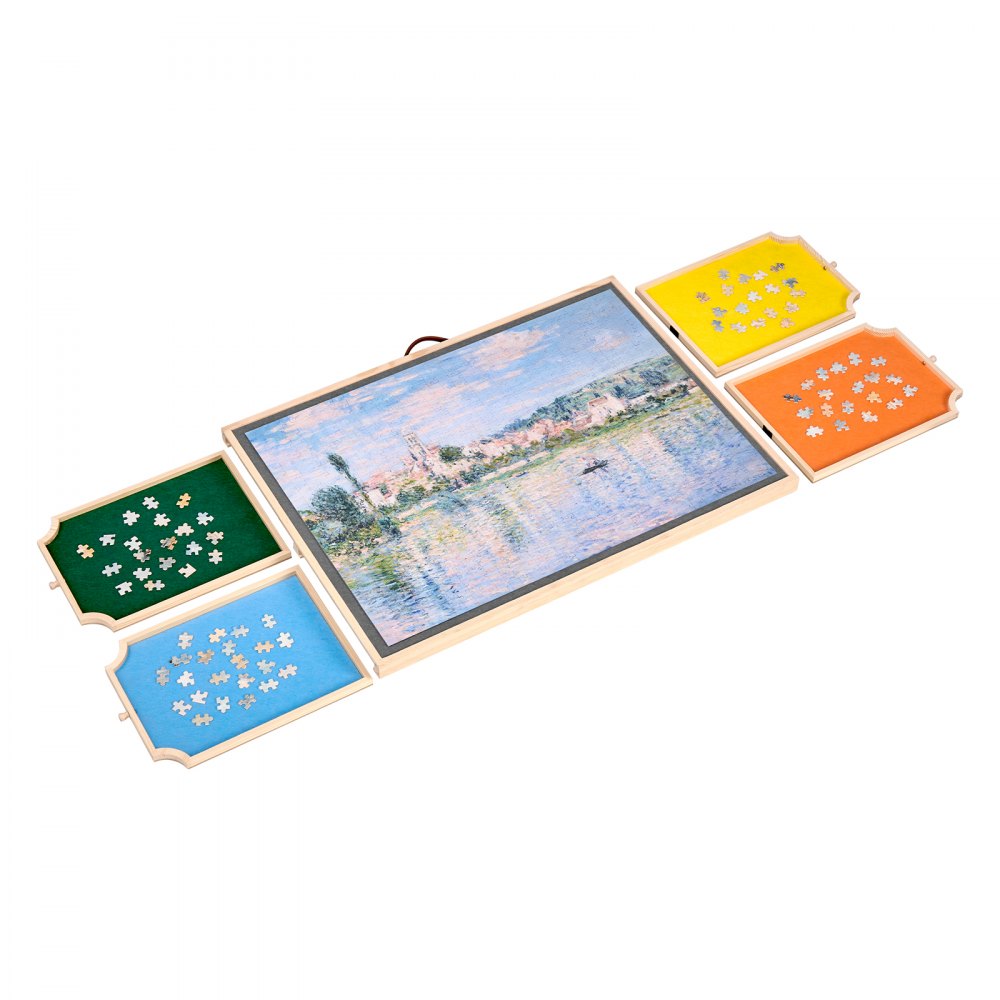VEVOR 1000 Piece Puzzle Board with Drawer Cover Portable Wooden Jigsaw 73x53cm