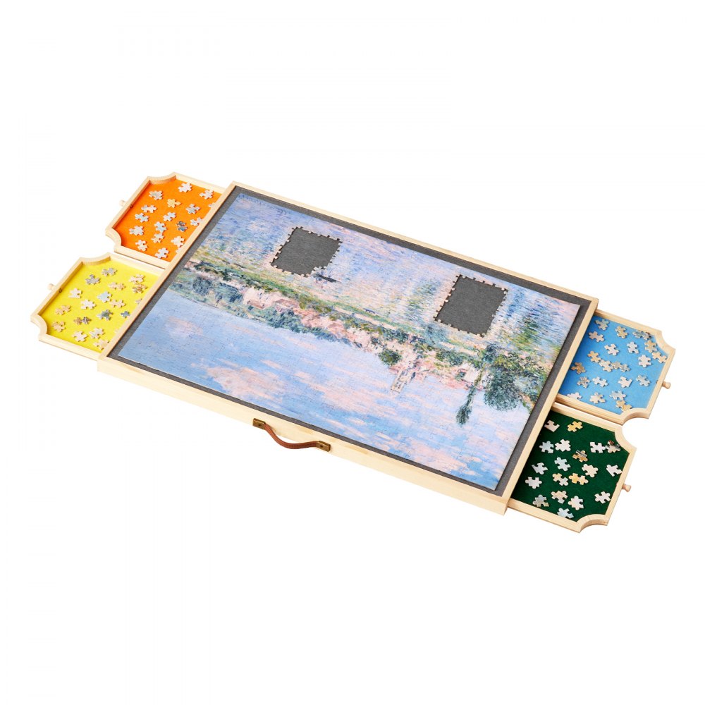 VEVOR 1000 Piece Puzzle Board with Drawer Cover Portable Wooden Jigsaw 73x53cm