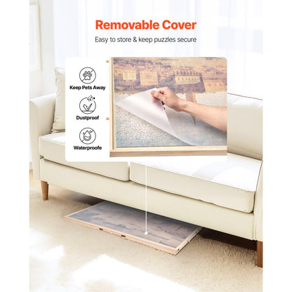 VEVOR 2000 Piece Puzzle Board with Drawer Cover Portable Wooden Jigsaw 102x74cm