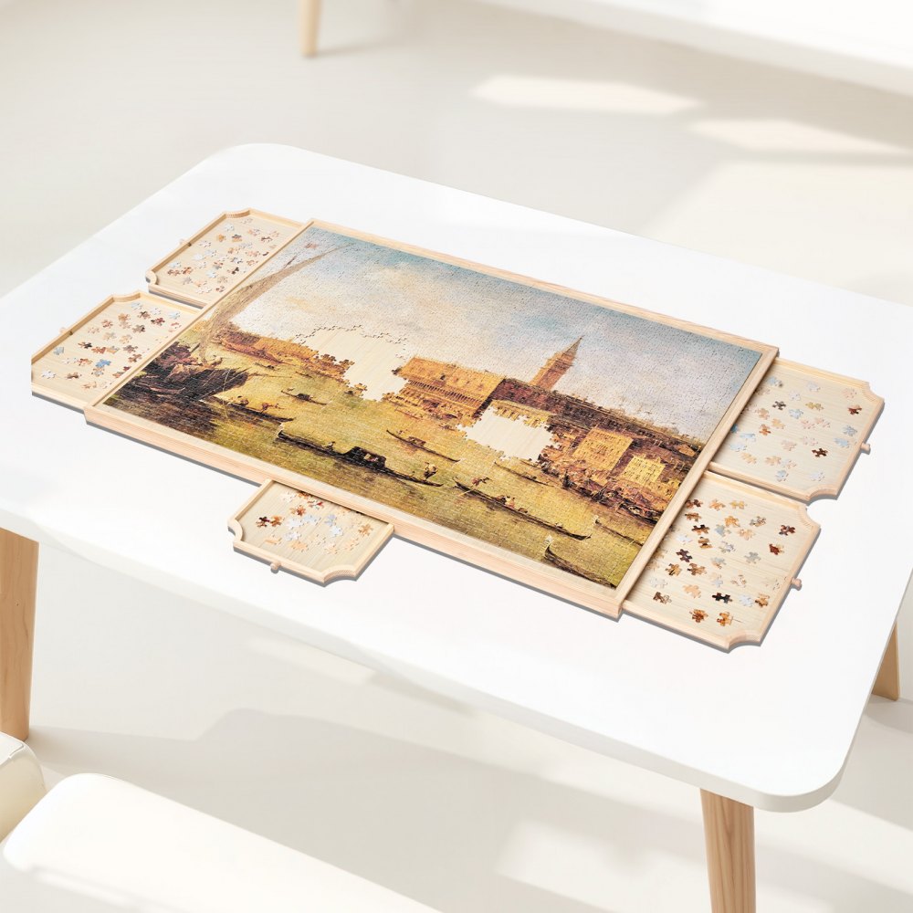 VEVOR 2000 Piece Puzzle Board with Drawer Cover Portable Wooden Jigsaw 102x74cm