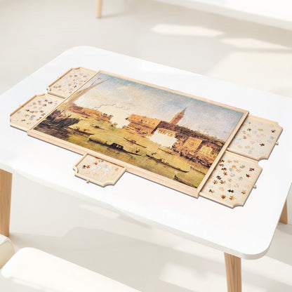VEVOR 2000 Piece Puzzle Board with Drawer Cover Portable Wooden Jigsaw 102x74cm