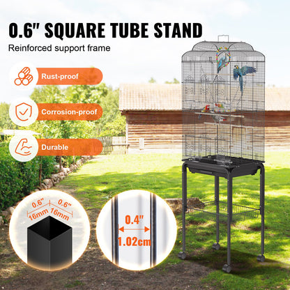VEVOR 60 inch Flight Bird Cage Metal Large Parakeet Cages for Cockatiels Parrot