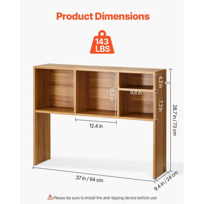 VEVOR Desktop Bookshelf Wood Desktop Storage Organizer 1-Tier for Office & Home