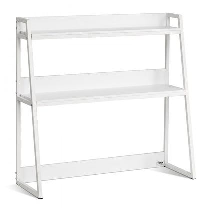 VEVOR Desktop Bookshelf Desktop Storage Organizer 2-Tier for Office & Home White