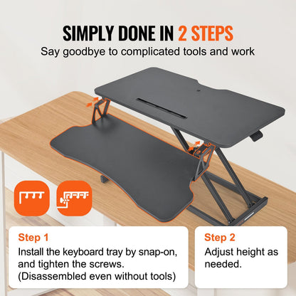 Adjustable Two-Tier Standing Desk Converter for Home Office, 800mm to 510mm