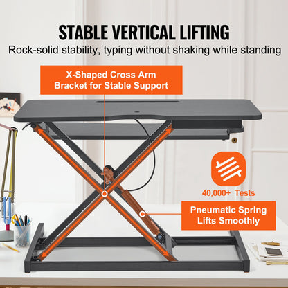 VEVOR Standing Desk Converter, Two-Tier Stand up Desk Riser, 915 mm Large Sit to