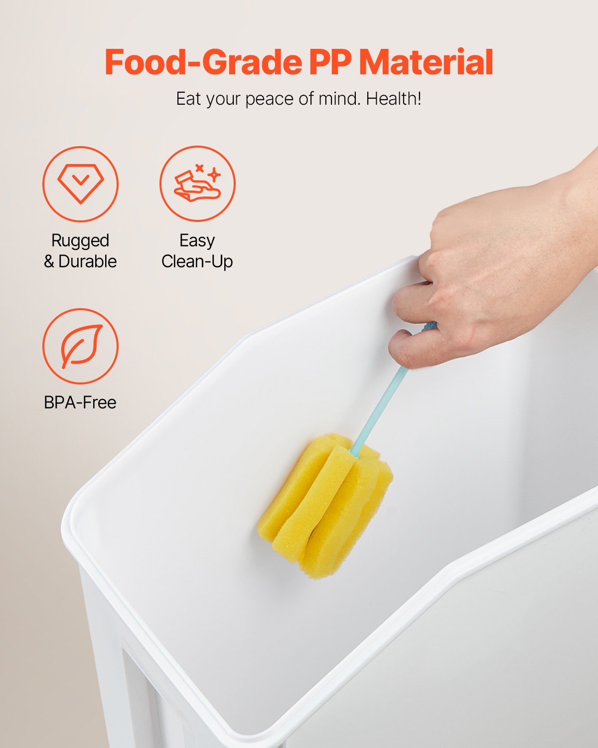 VEVOR 15Lx2 + 20Lx2 Ingredient Storage Container Airtight Kitchen Flour Bin