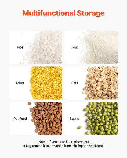 VEVOR 15Lx2 + 20Lx2 Ingredient Storage Container Airtight Kitchen Flour Bin