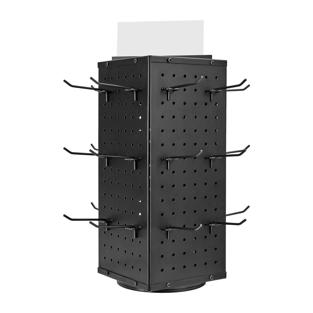 VEVOR Rotating Pegboard Display 4-Sided Spinning Peg Board Display with 24 Hooks