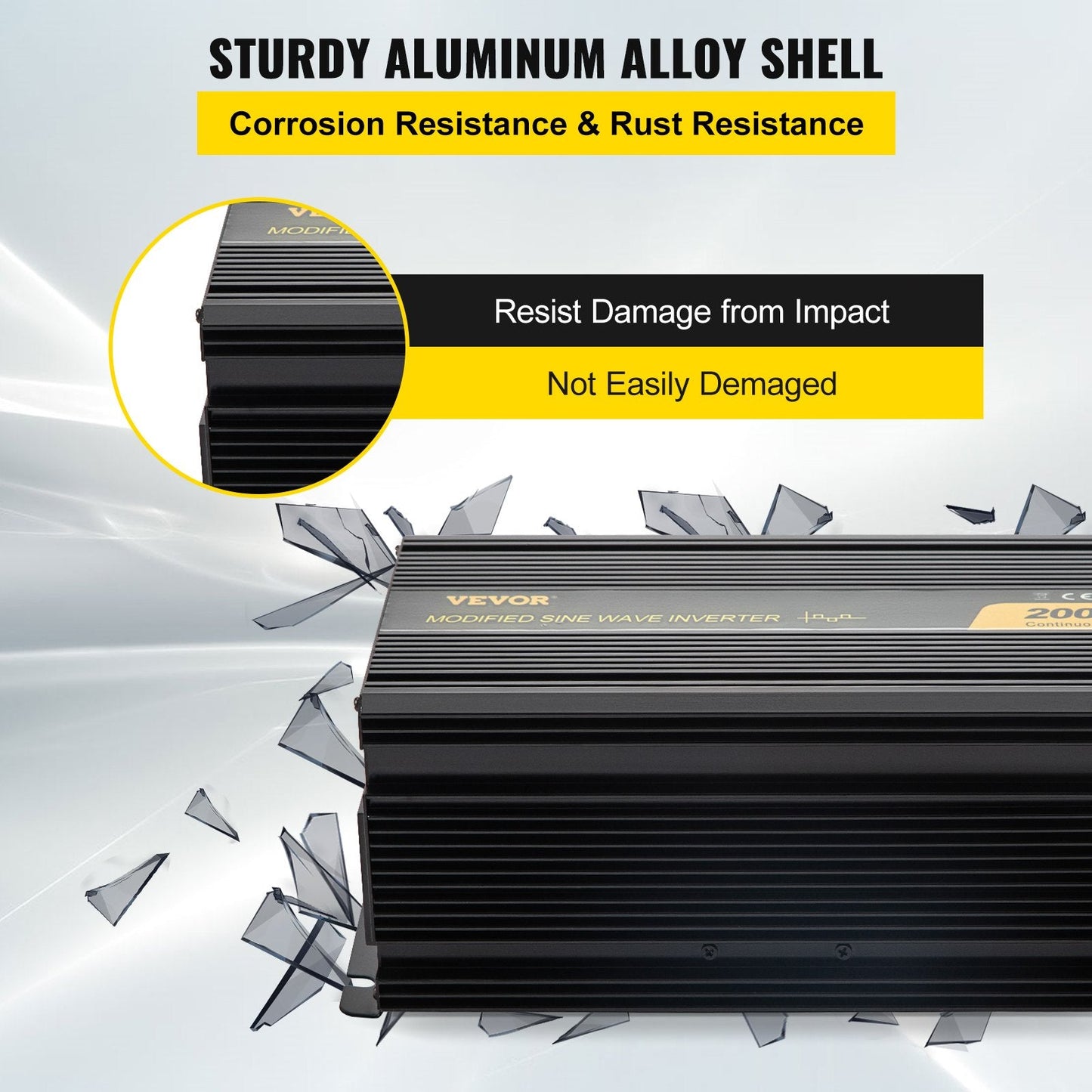 2000W Modified Sine Wave Inverter, 12V DC to 240V AC, LCD Display, Multi-Protection