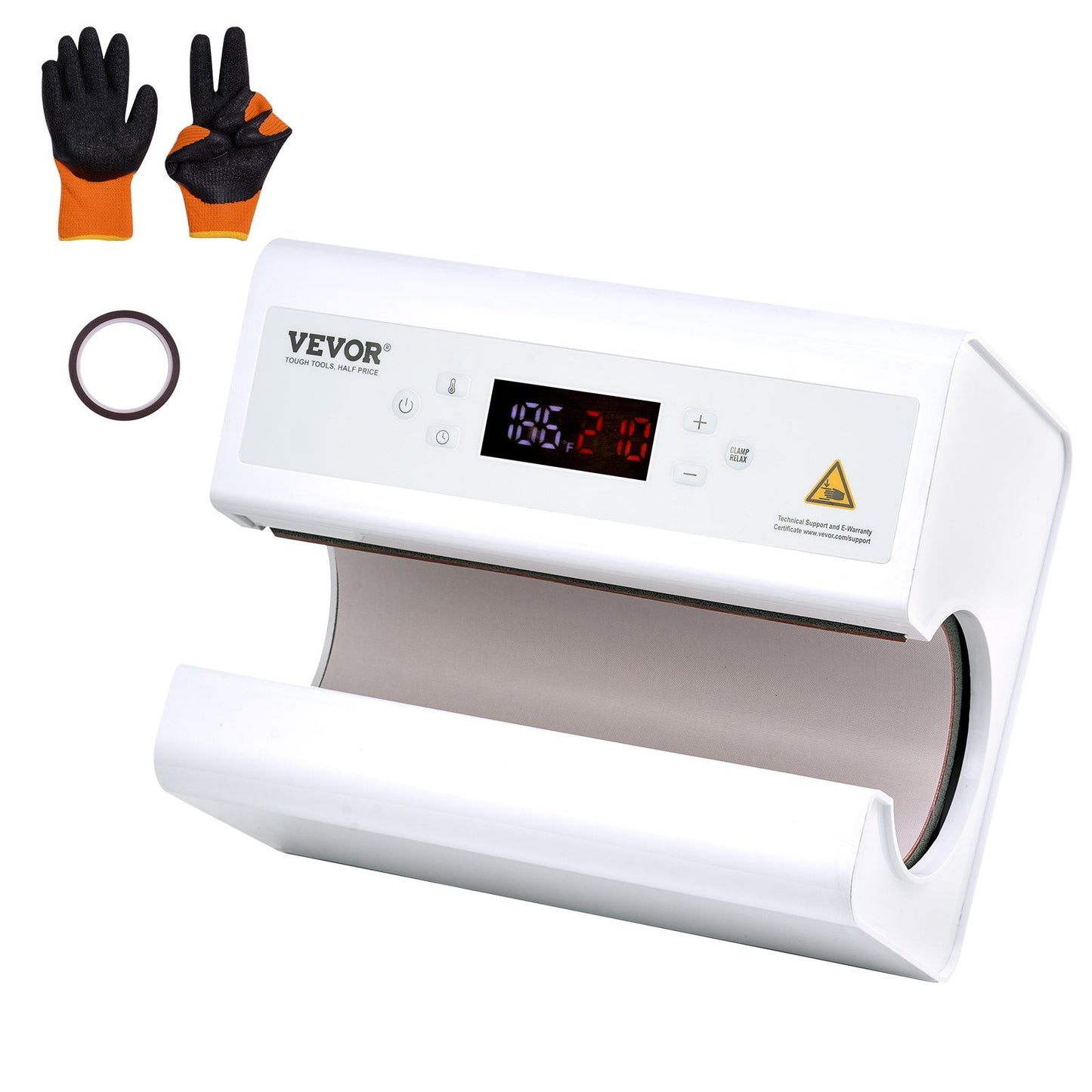 Automatic Tumbler Heat Press for Mugs 0.32-0.89L, White, 0.25m Max Height