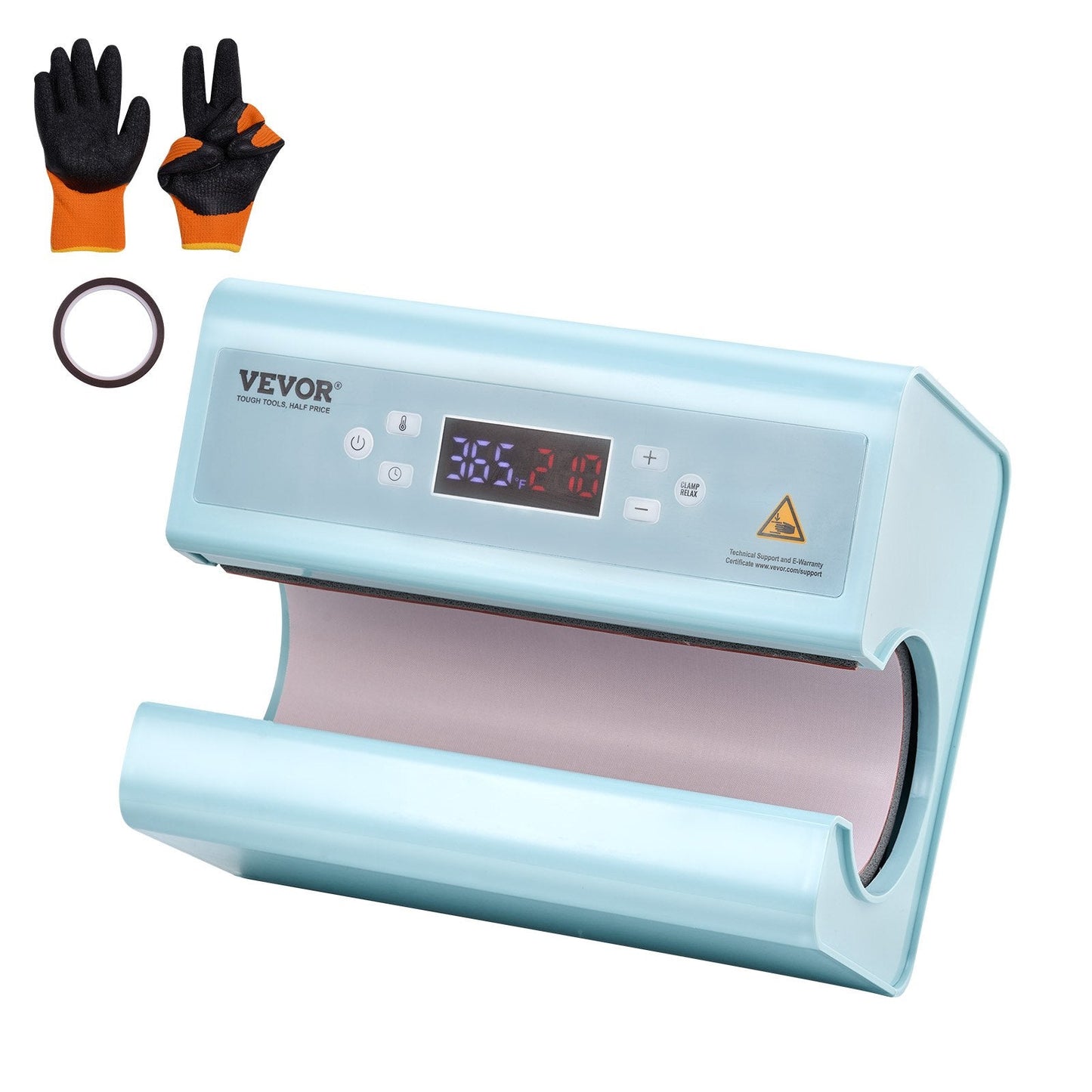 Auto Tumbler Heat Press Machine for 0.325-0.887 L Mugs, Blue, 0.075-0.085 m Diameter