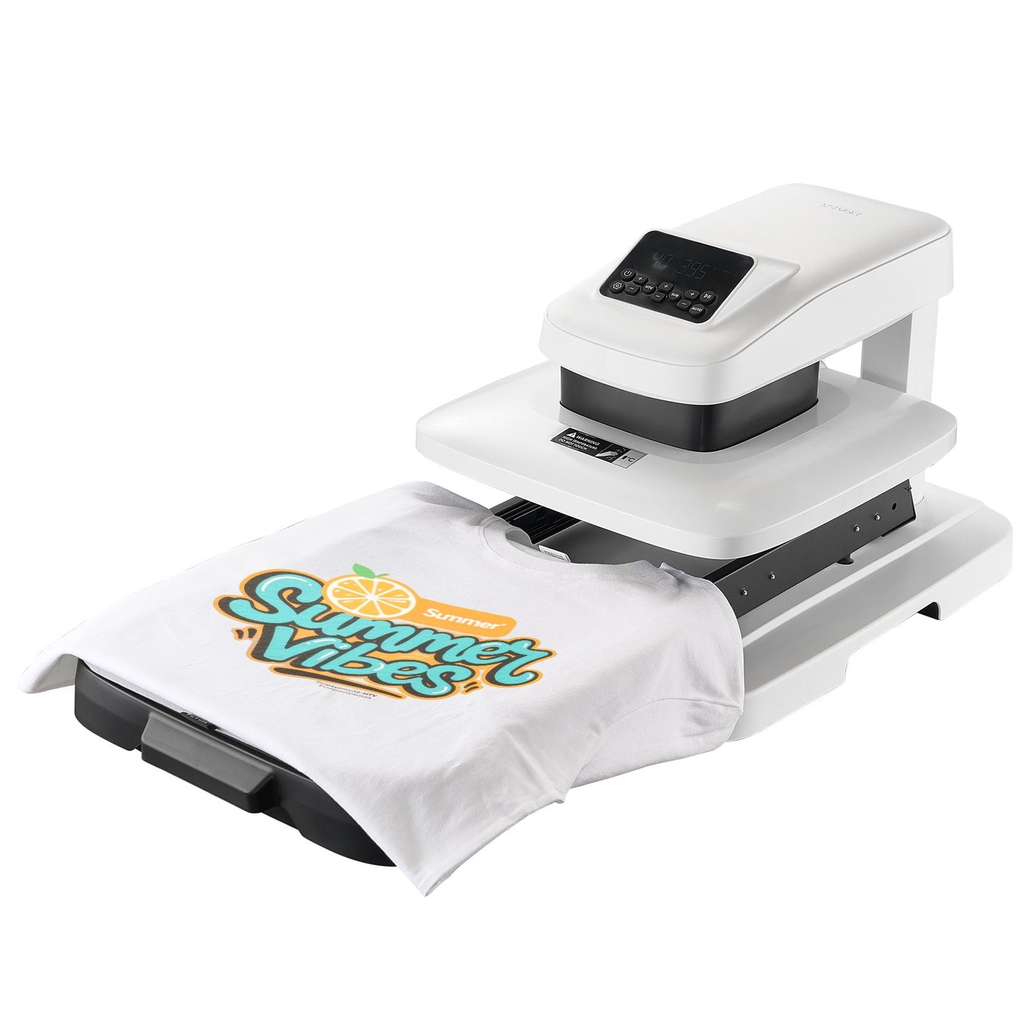 Auto Heat Press Machine, 38 x 38 cm, T-Shirt Press Machine with Auto Release and Adjustable Pressure, Digital Display, Rapid Heating, for Sublimation, Vinyl, Heat Transfer Projects, White