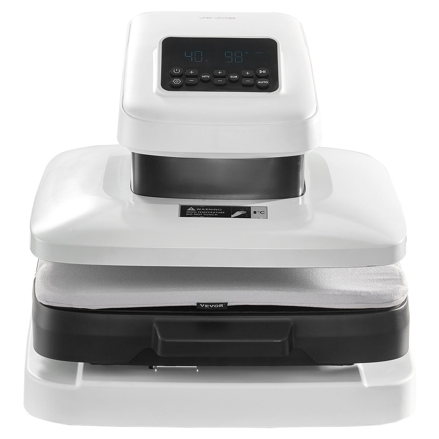 Auto Heat Press Machine, 38 x 38 cm, T-Shirt Press Machine with Auto Release and Adjustable Pressure, Digital Display, Rapid Heating, for Sublimation, Vinyl, Heat Transfer Projects, White