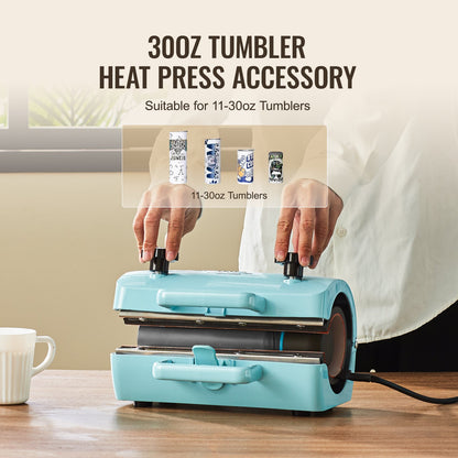 VEVOR Auto Heat Press Machine Kit Tumbler Press 2-in-1, 15 x 15 in Smart T Shirt