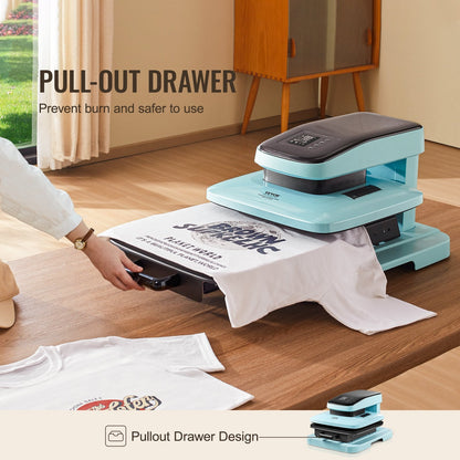 Smart Auto Heat Press Machine, 38 x 38 cm for T-Shirts & Vinyl Transfers