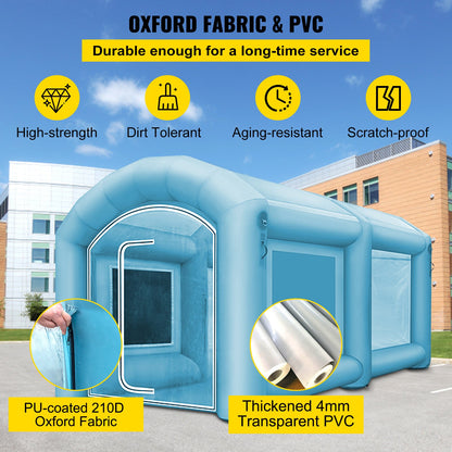VEVOR Inflatable Spray Booth Tent 13 x 8 x 7FT Inflatable Paint Booth Tent Car Paint