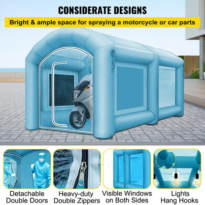 Inflatable Spray Booth Tent 4 x 2.5 x 2.2 m with Blowers for Car Painting