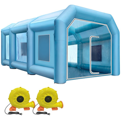 Portable 8 x 4 x 3 m Inflatable Spray Booth with Air Filter & Blowers, Blue