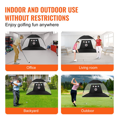 VEVOR Golf Net, 10x7ft Golf Practice Net, Indoor Outdoor Home Golf Swing Training,