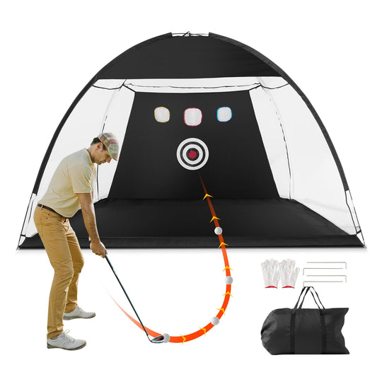 VEVOR Golf Net, 10x7ft Golf Practice Net, Indoor Outdoor Home Golf Swing Training,