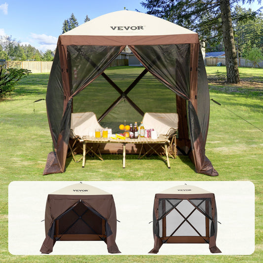 VEVOR Pop Up Gazebo Tent, Pop-Up Screen Tent 4 Sided Canopy Sun Shelter with 4 Removable