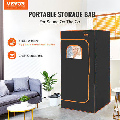 VEVOR Portable Steam Sauna Tent Full Size 2000W Personal Sauna Blanket W/ Chair,880