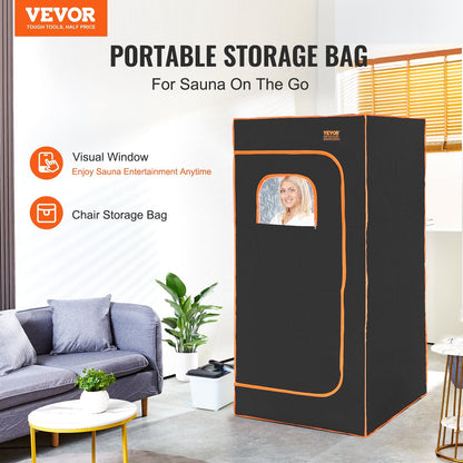 Portable Personal Steam Sauna Tent with Chair, 2000W, 880 x 880 x 1780 mm