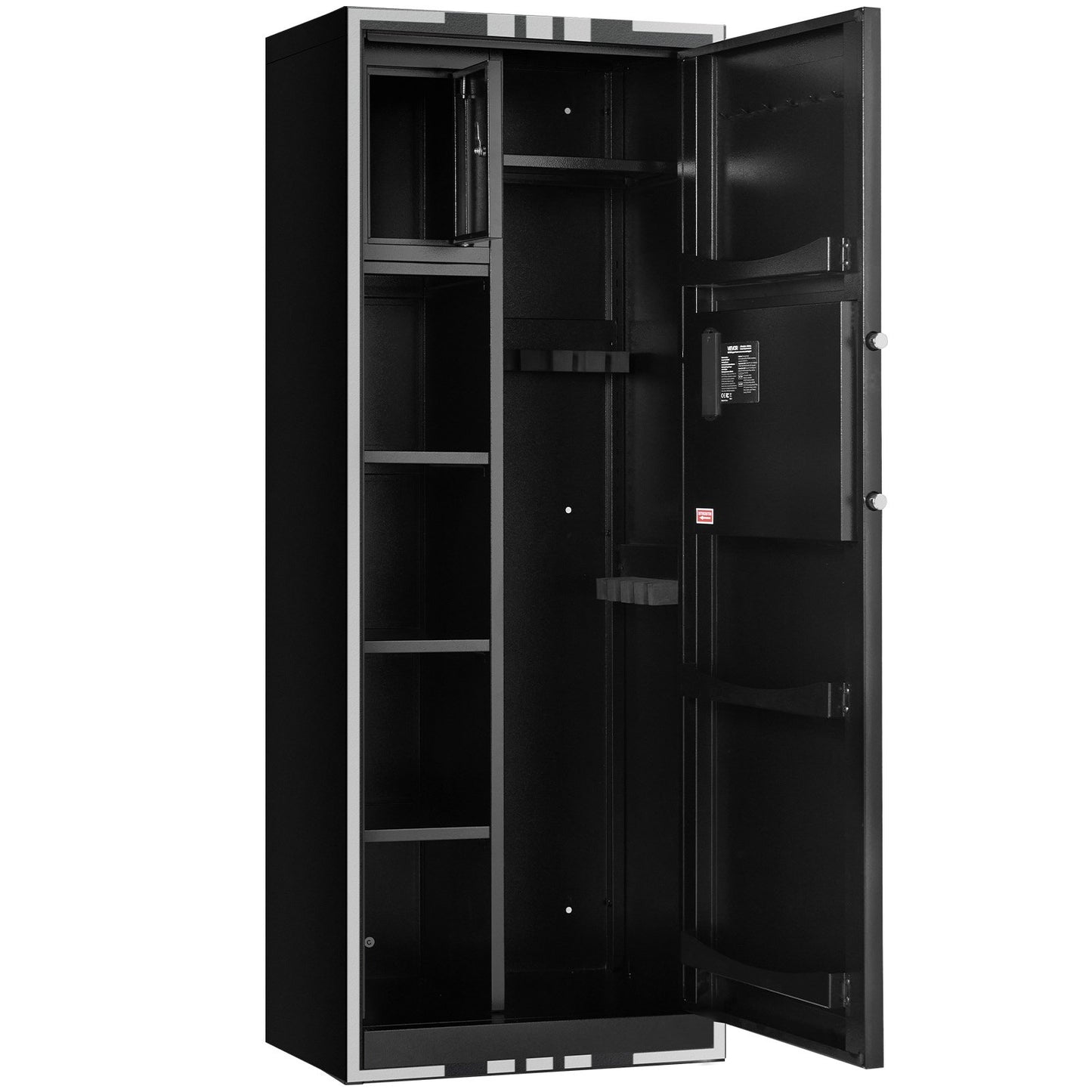 4 Gun Safe, Long Gun Cabinet for Rifles and Pistols, Quick Access Rifle Safe with 3 Ammo Slots and 2 Adjustable Racks, Large Digital Cabinet with Key and Password Lock